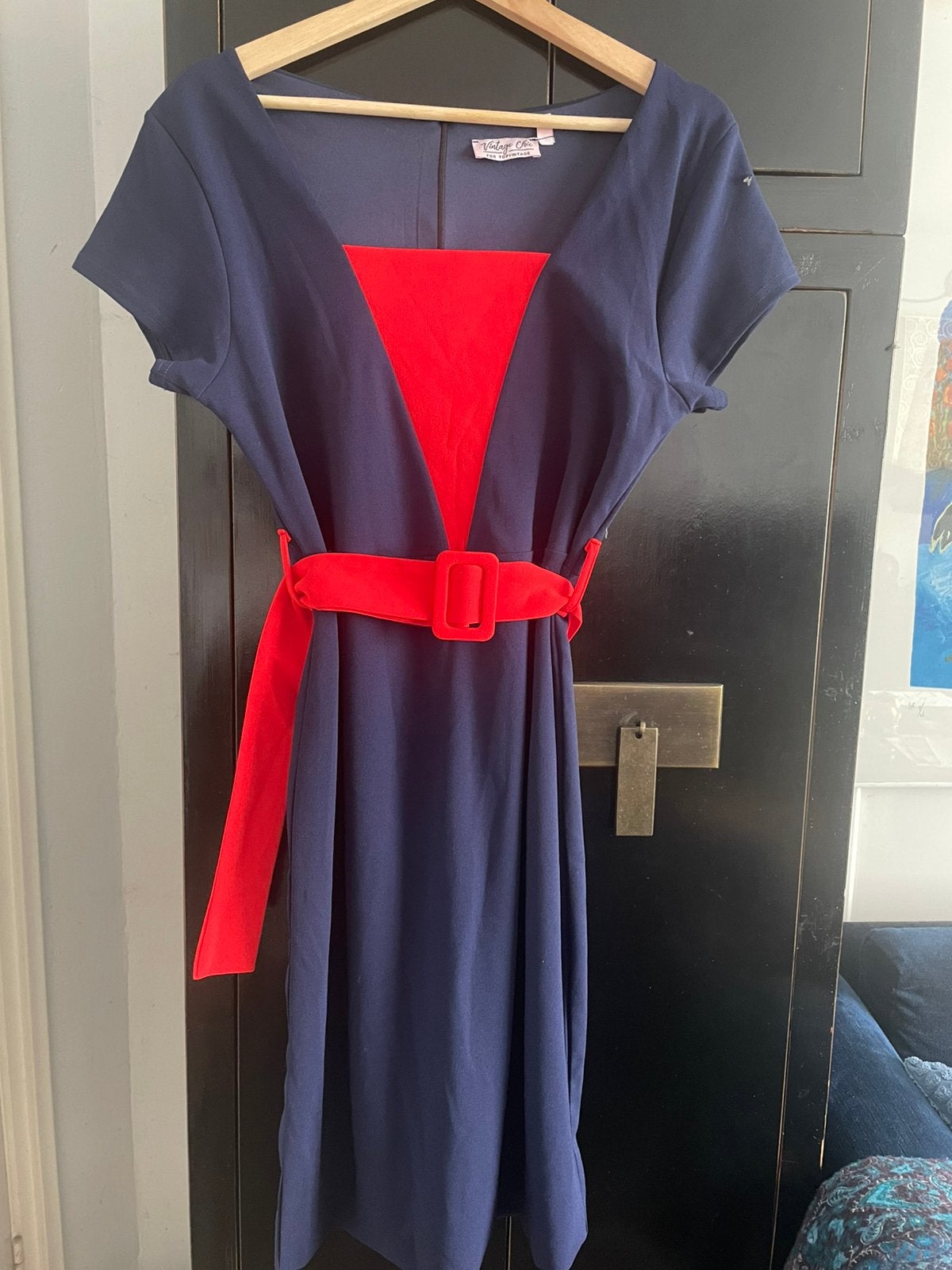 Top Vintahe jurk nieuw maat 42, Kleding | Dames, Jurken, Blauw, Maat 42/44 (L), Ophalen of Verzenden, Zo goed als nieuw