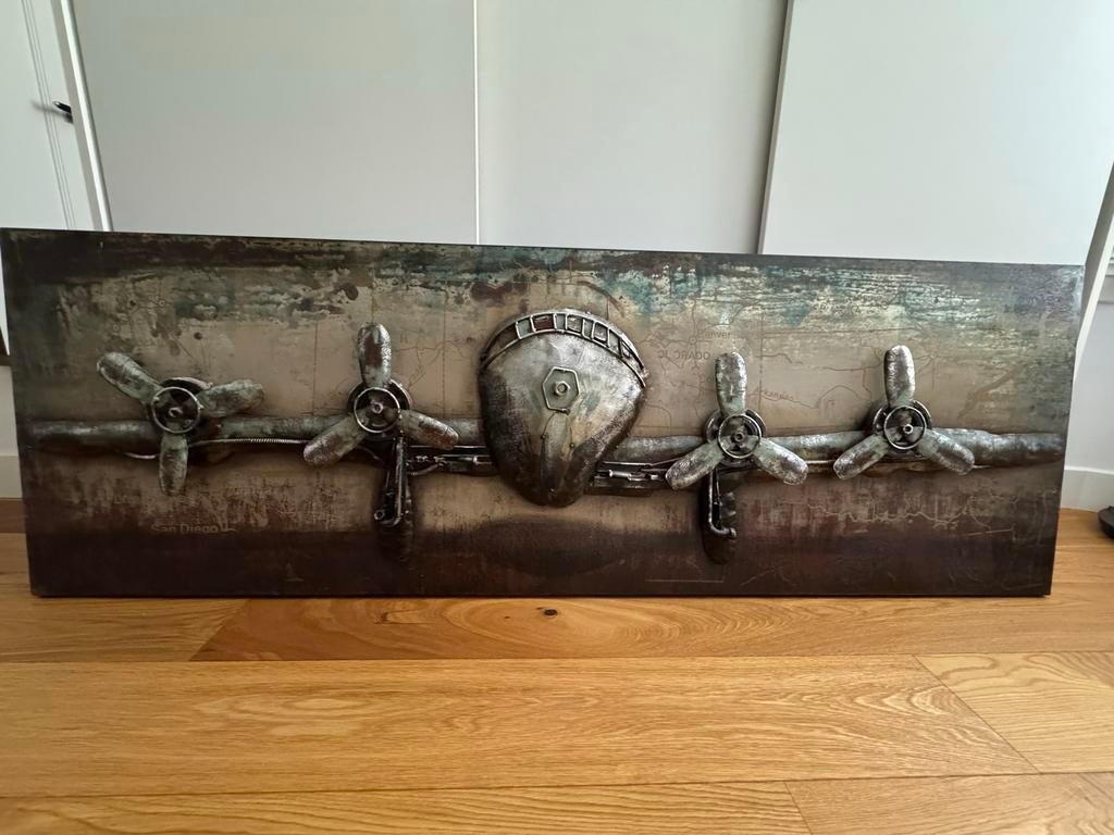 Metalen 3D Schilderij - Vliegtuig Lockheed - 180x60 cm, Ophalen, Zo goed als nieuw