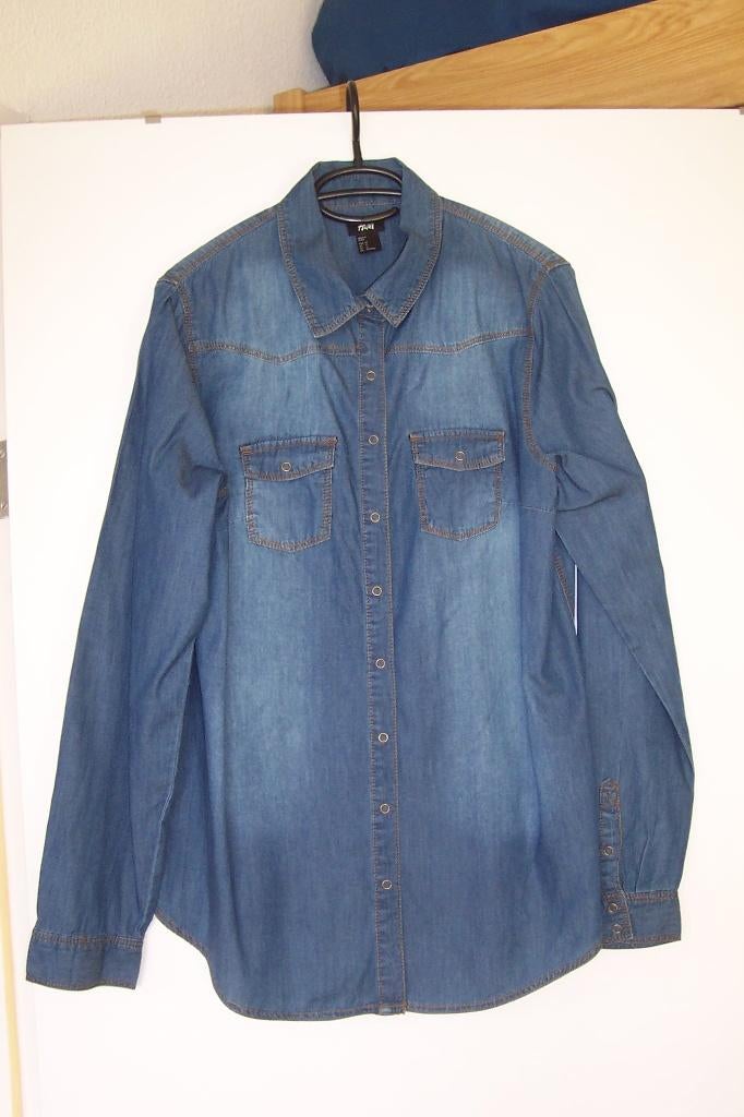 Spijkerblouse in maat 42/L, H&M, Blauw, Maat 42/44 (L), Ophalen of Verzenden