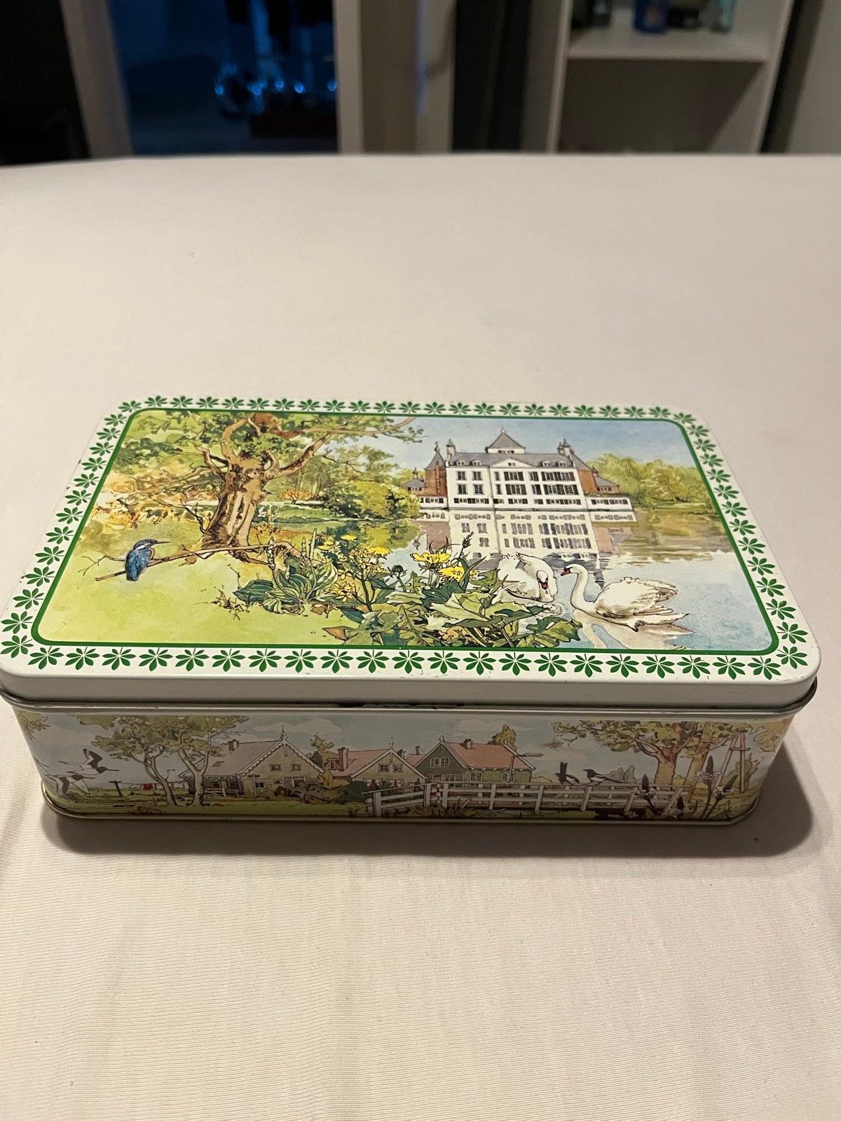 Vintage Verkade Koekblik met Hollands Landschap, Verzamelen, Ophalen of Verzenden, Gebruikt, Koek(jes), Verkade