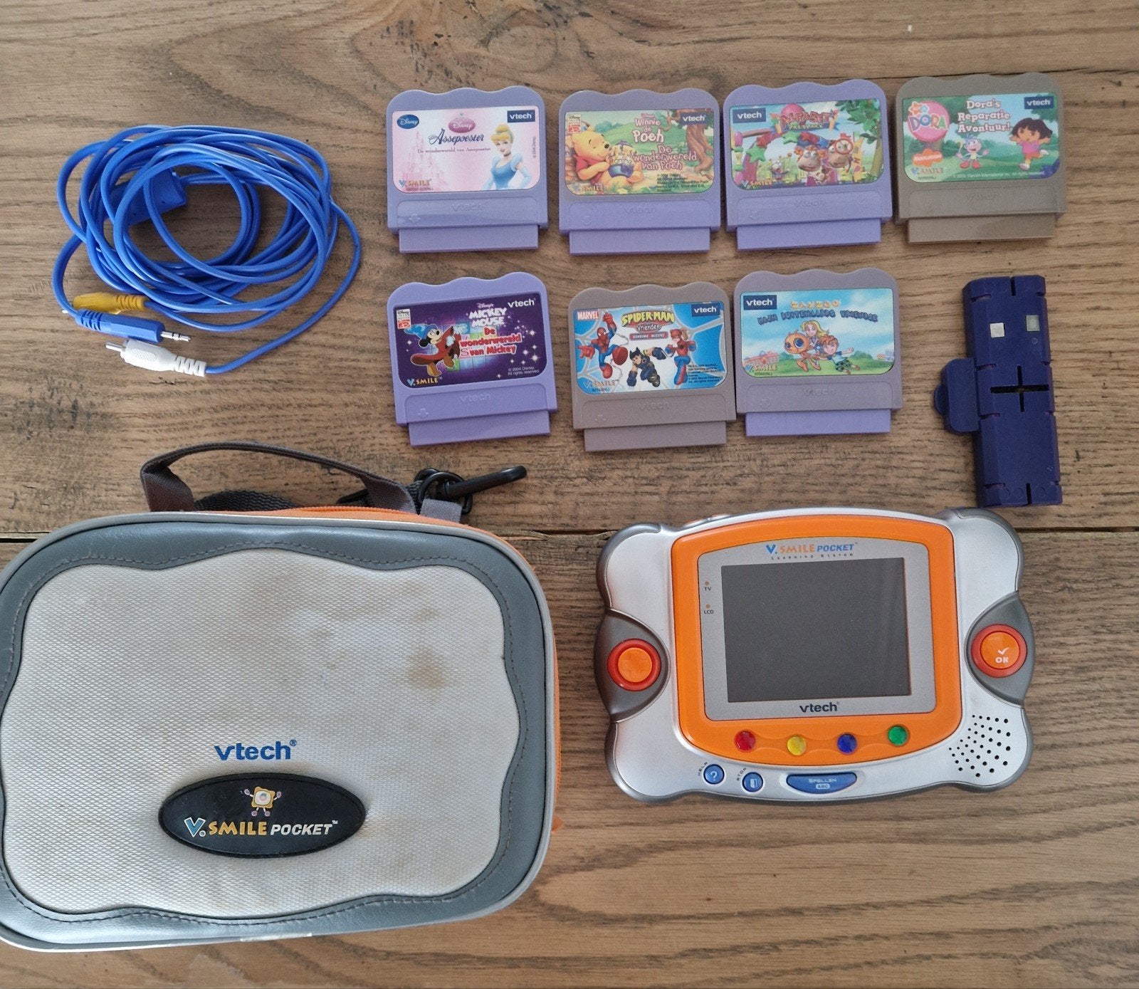 VTech V.Smile Pocket Zilver/Oranje + 7 Spellen & Tas, Ophalen of Verzenden