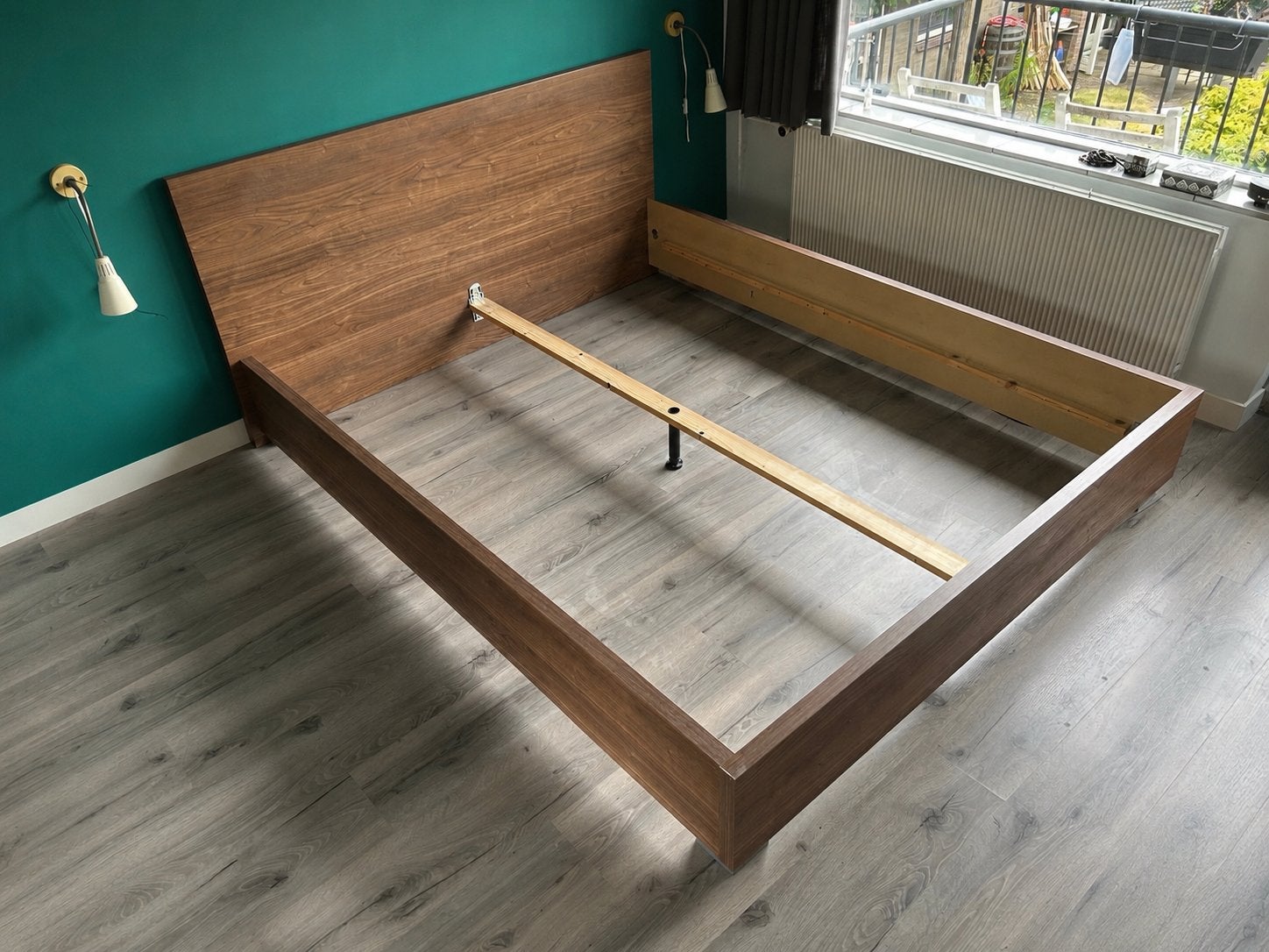 Bedframe 200 x 160, Huis en Inrichting, Slaapkamer | Bedden, Ophalen, Gebruikt, Bruin, Tweepersoons