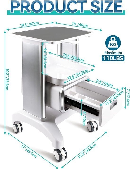 Medische Kar – Laboratoriumwagen – Kliniekwagen – Salonwagen, Corvance B.V., Verzenden, Nieuw, Corvancebol@gmail.com