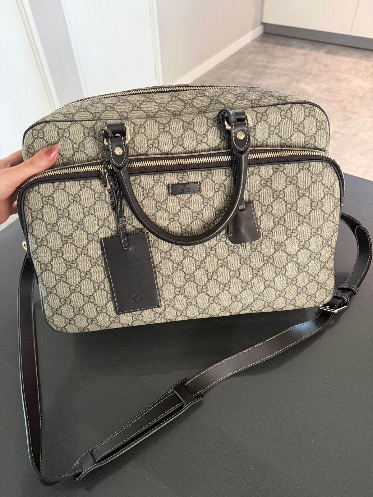 Nieuwe Gucci GG Supreme Aktetas/Schoudertas, Ophalen of Verzenden, Nieuw, Bruin, Overige typen