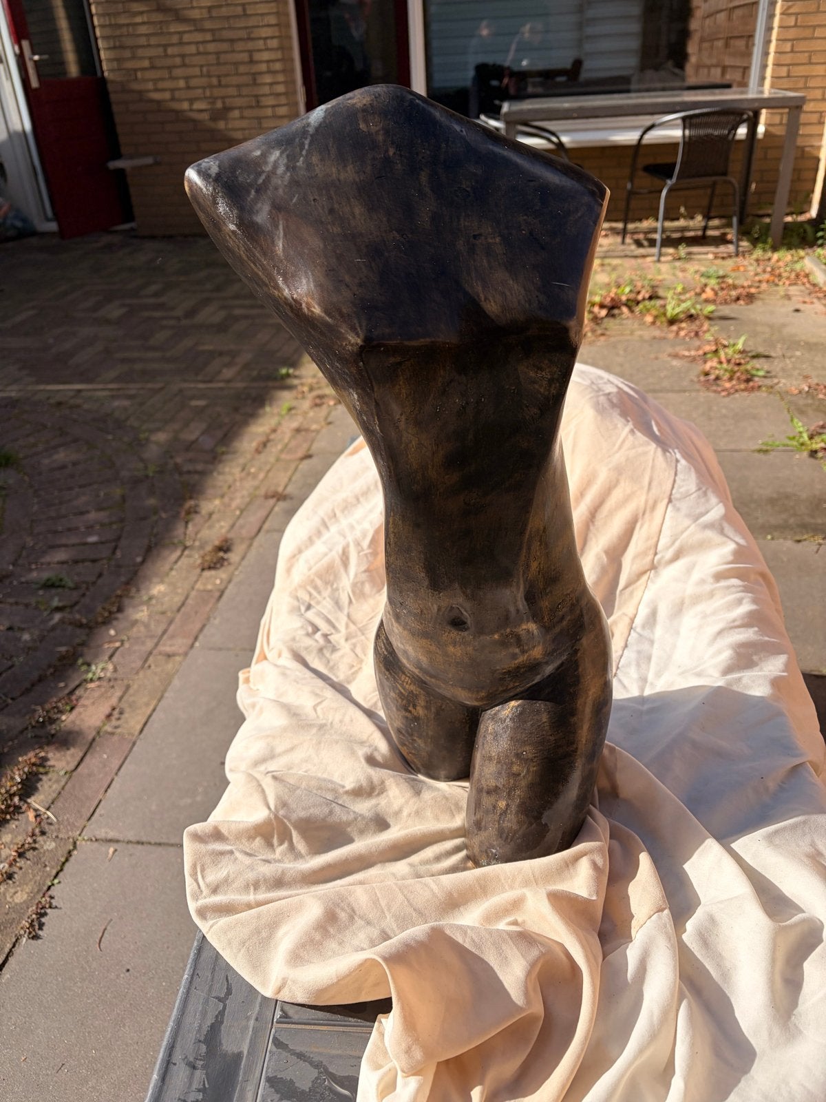 Bronzen torso sculptuur - Modern design, Ophalen, Buste, 50 - 100 cm, Bruin