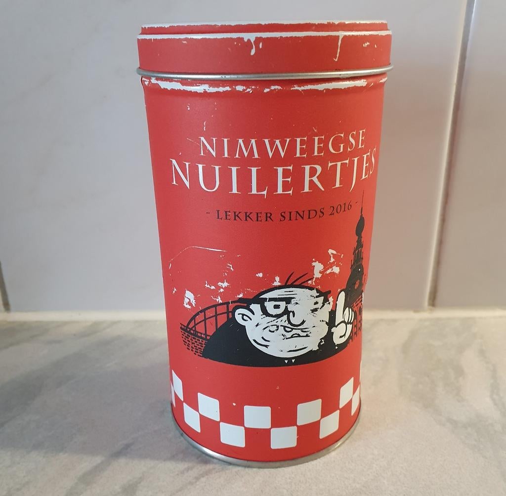 Nijmegen leeg blikje, Nimweegse Nuilertjes,, Ophalen of Verzenden, Gebruikt, Overige