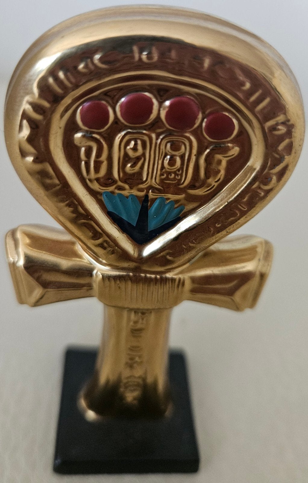 Gouden Ankh Kruis Beeldje met Egyptische Symbolen, Ophalen of Verzenden