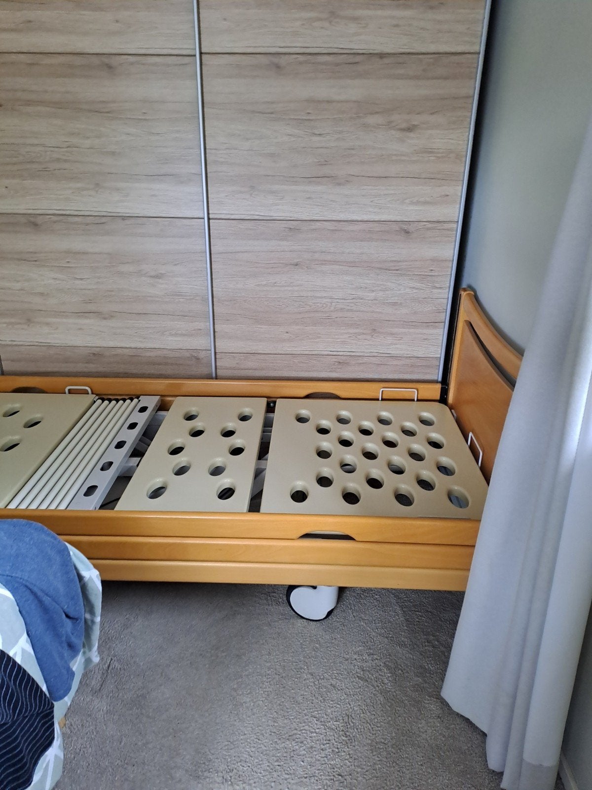 hoog laag bed, Ophalen, Eenpersoons, Hout, 90 cm