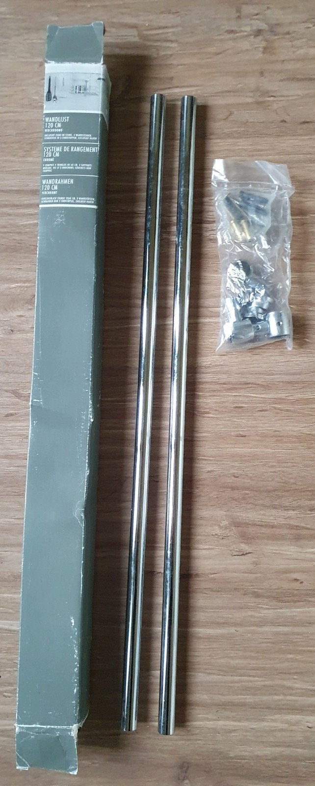 Hema Wandlijst 120 cm Verchroomd Keukenrek, Overige typen, Ophalen of Verzenden, Metaal, Nieuw