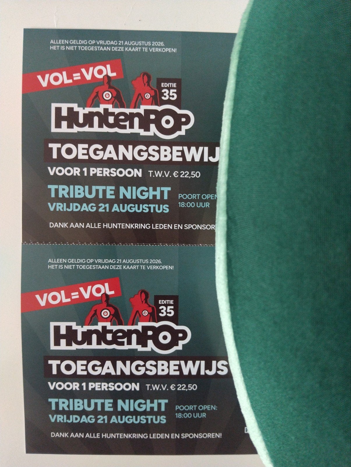 Huntenpop kaarten vrijdag 2x, Twee personen