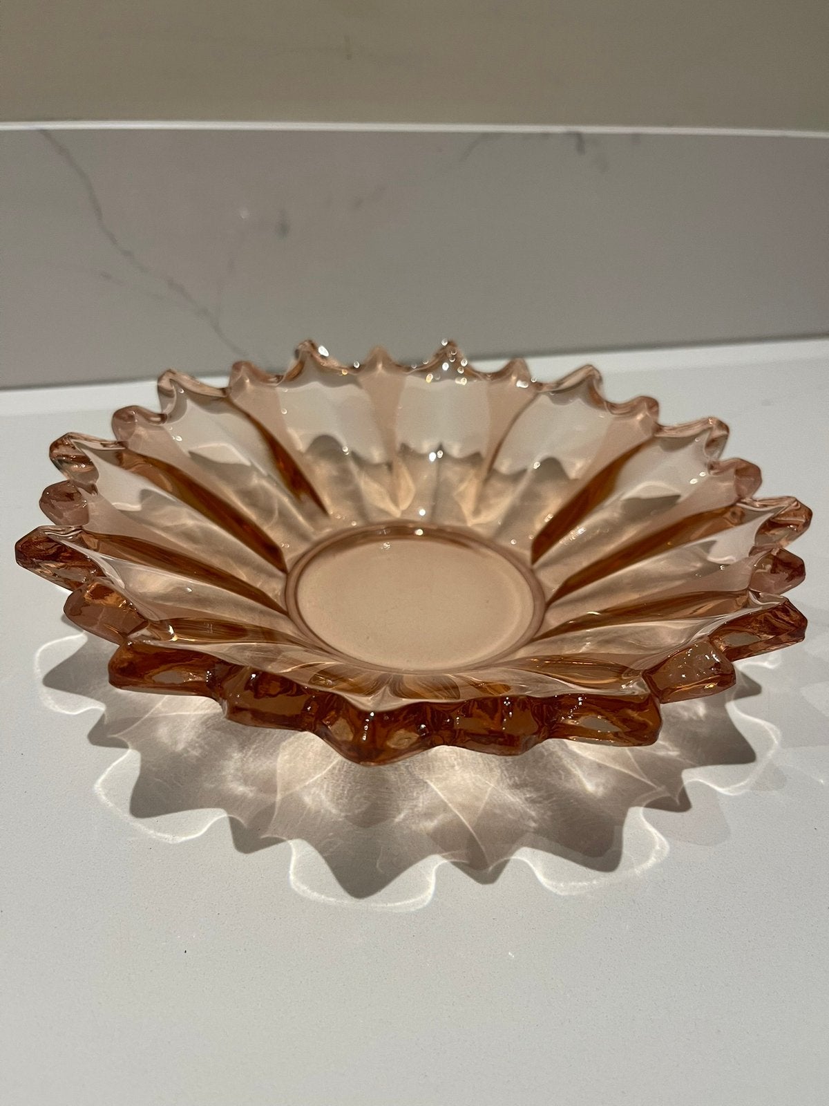 Mid century rosalin glas bonbon schaal sieraden schaaltje, Ophalen of Verzenden