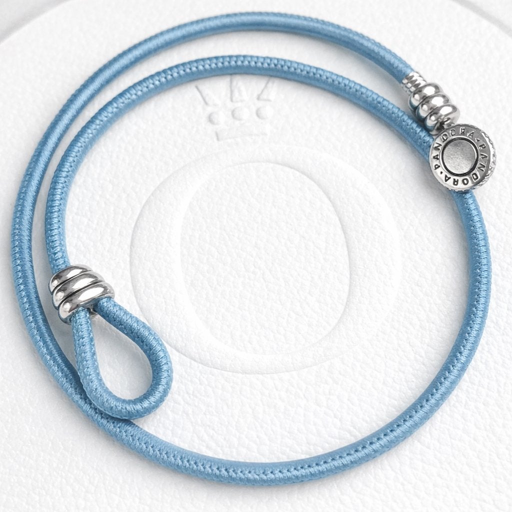 Pandora dubbele turquoise armband 34,5 cm RETIRED, Ophalen, Zo goed als nieuw, Zilver