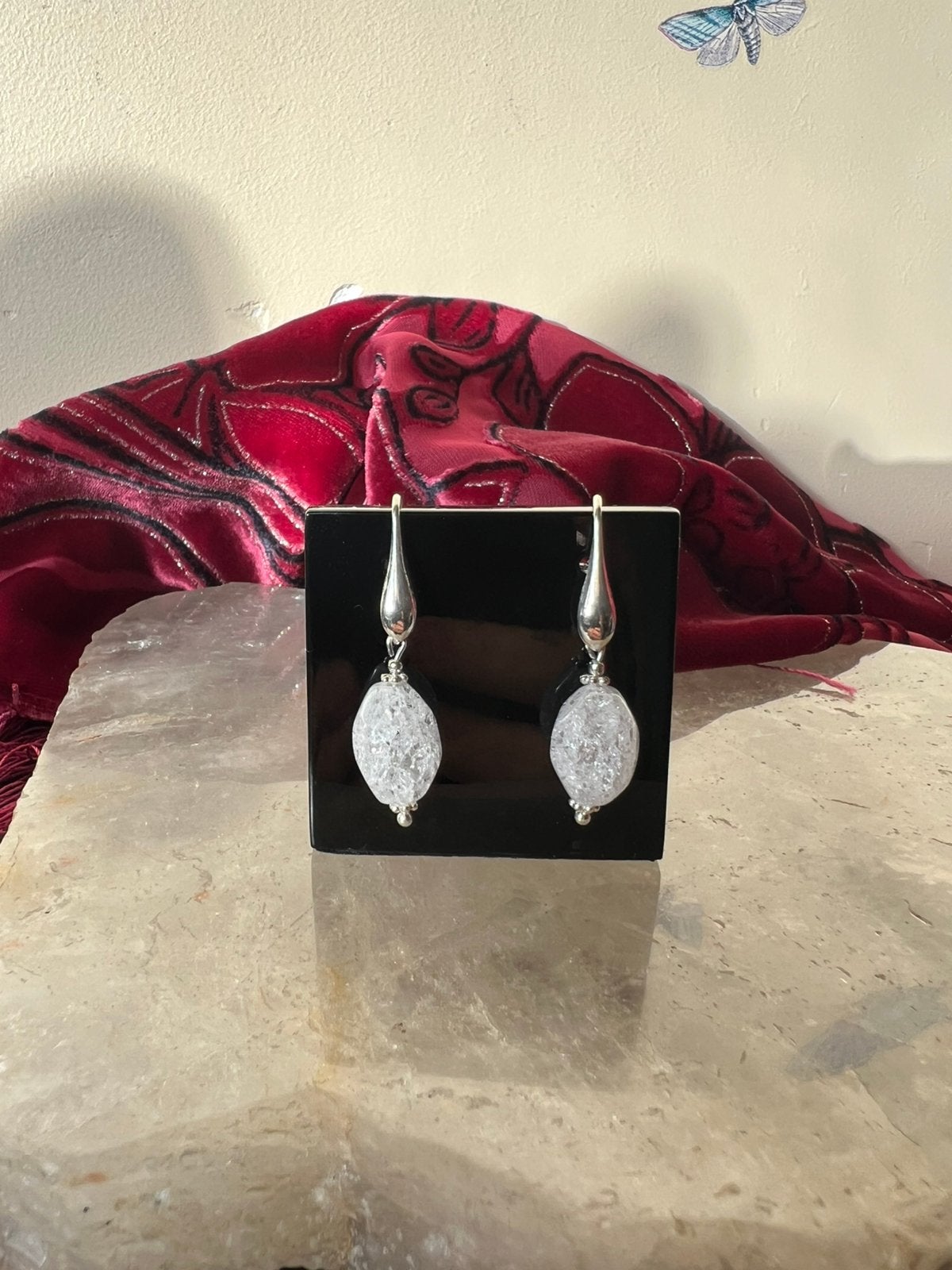 Bergkristal fire and ice iriskwarts beschermt hoge trilling, Hangers, Wit, Magnolia11, Nieuw