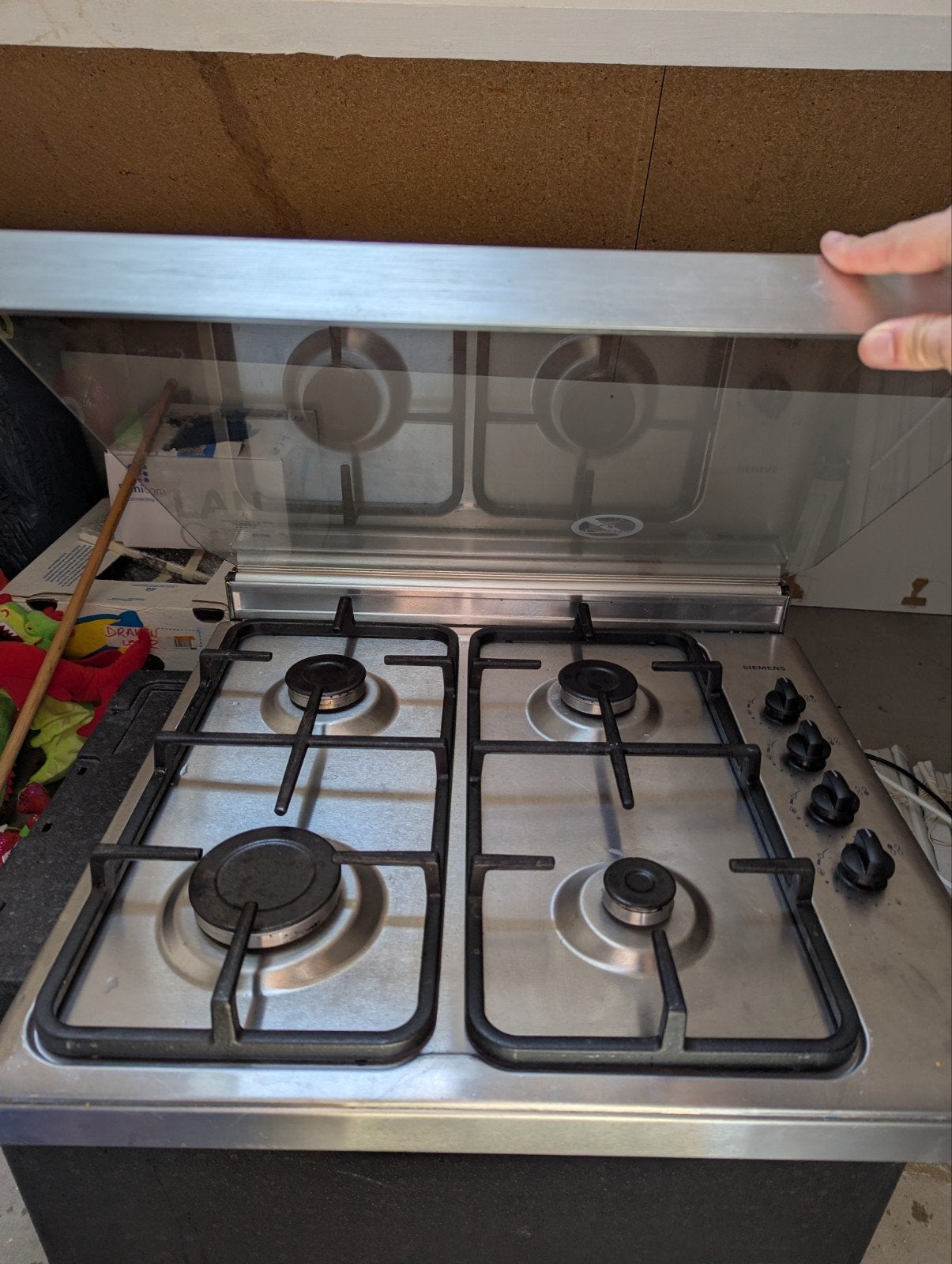 Siemens ER62155DN RVS gasfornuis - 4 pitten, Witgoed en Apparatuur, Fornuizen, Ophalen, Gebruikt, 4 kookzones, Gas