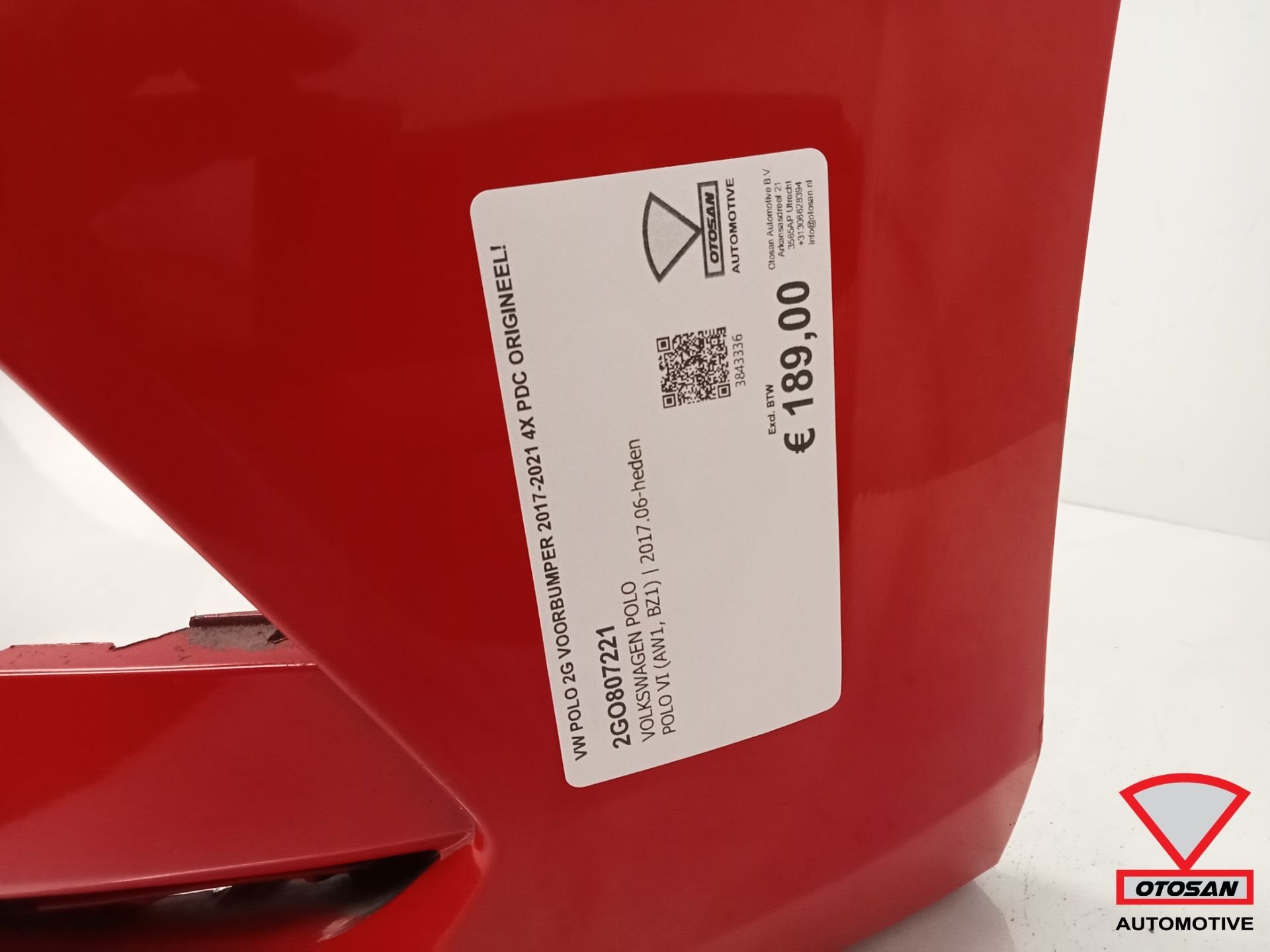VW Polo 2G 2017-2021 4x PDC Voorbumper Origineel!, Gebruikt, Volkswagen, Volkswagen AG, Bumper