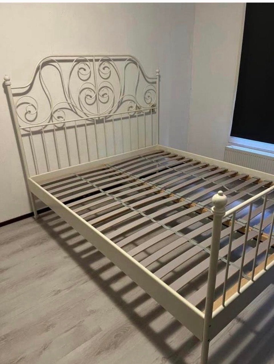 IKEA Leirvik bedframe 1.60x2.00m excl lattenbodem, Ophalen, Gebruikt, Wit, Tweepersoons