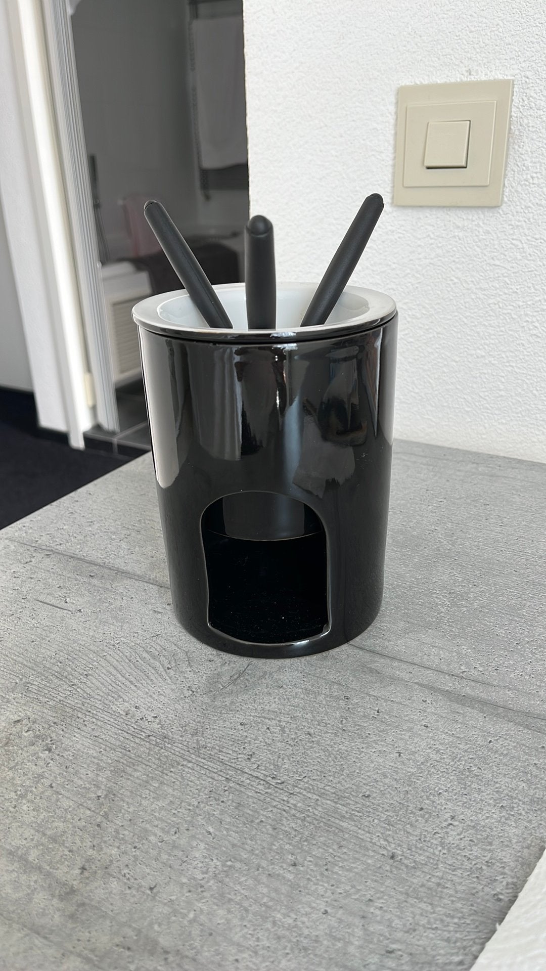 Chocolade fondue set, Ophalen of Verzenden, Zo goed als nieuw, Waxinelicht, Fondueset