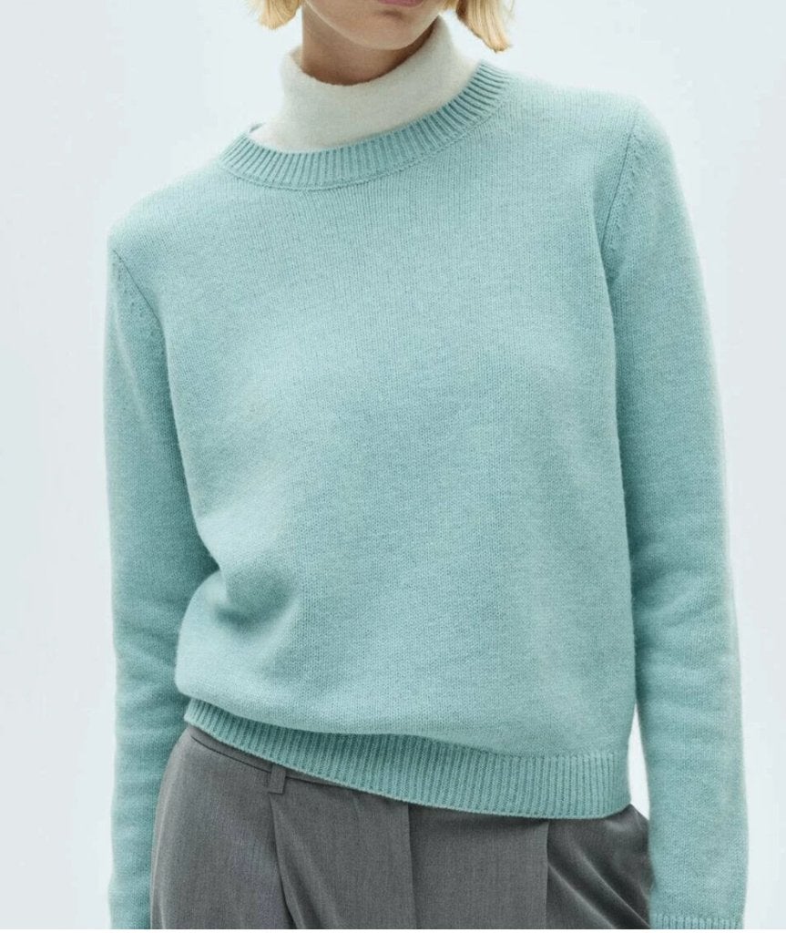 Mango wollen trui licht blauw met ronde hals maat XL, Mango, Blauw, Maat 46/48 (XL) of groter, Nieuw