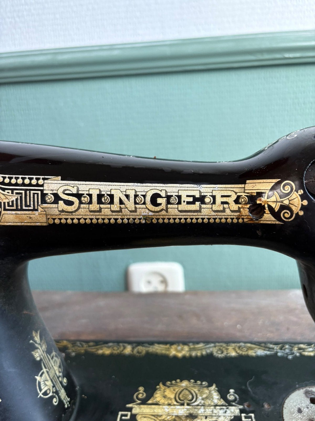 Antieke Singer trapnaaimachine met onderstel, Antiek en Kunst, Ophalen