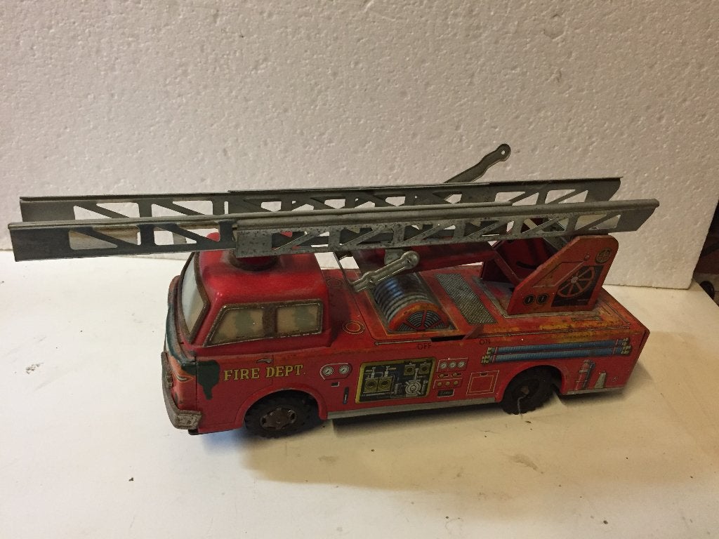 Vintage Blikken Brandweerauto Yonezawa Jaren 50/60, Antiek en Kunst, Ophalen