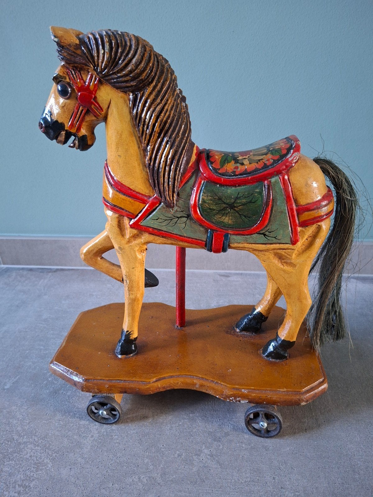Houten paard op wieltjes, Ophalen of Verzenden