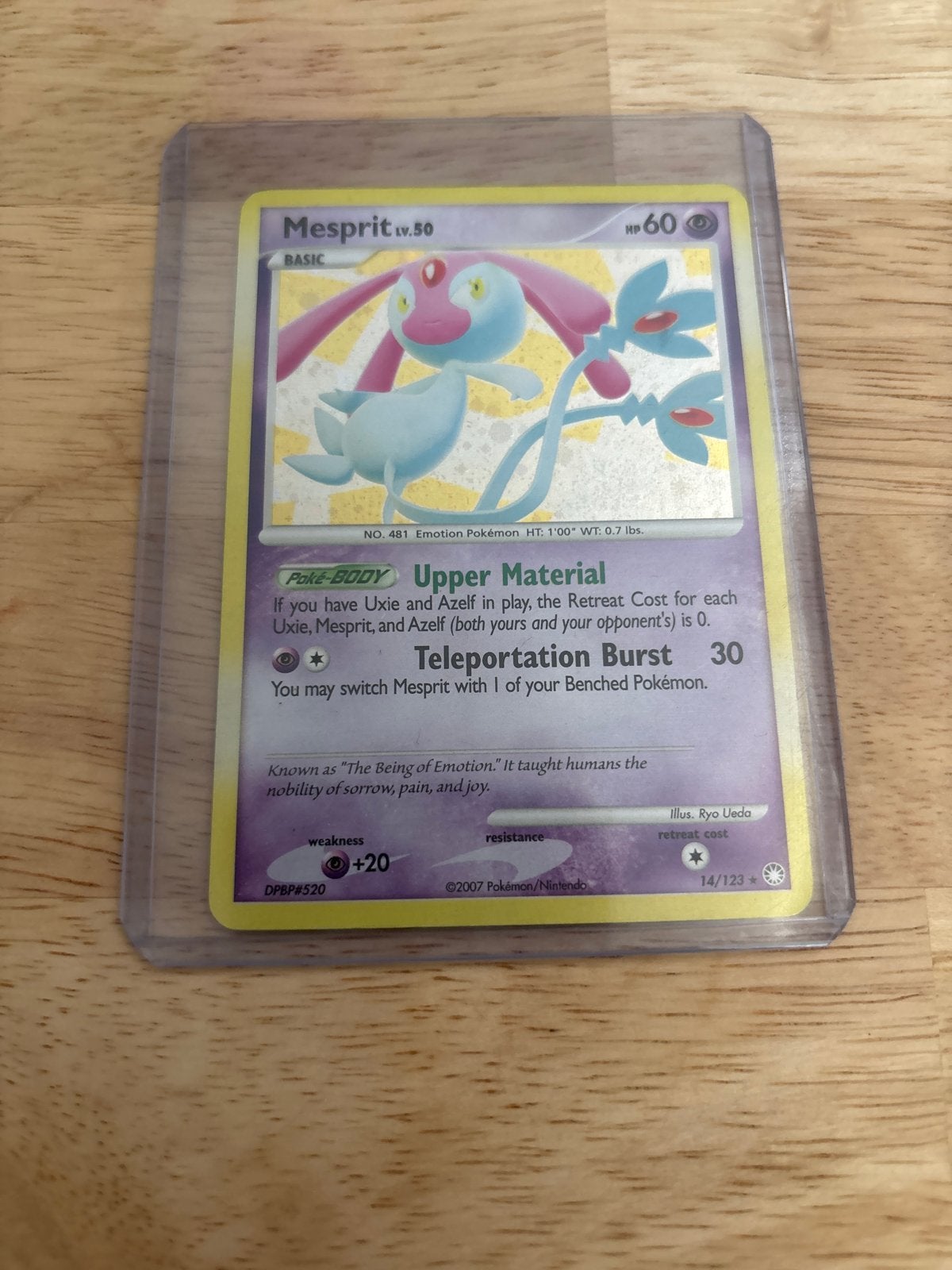 Pokemon Kaart Mesprit LV.50 DPBP#520 Holo Foil, Hobby en Vrije tijd, Ophalen of Verzenden, Zo goed als nieuw, Losse kaart, Foil