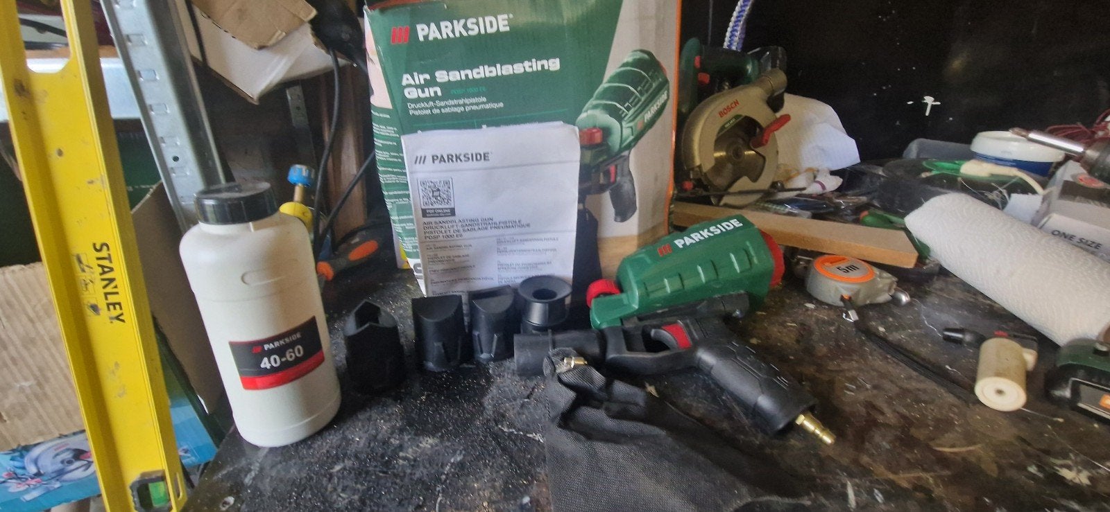 Parkside Zandstraalpistool POSP 1000 E6 - Zo goed als nieuw, Ophalen of Verzenden, Zo goed als nieuw