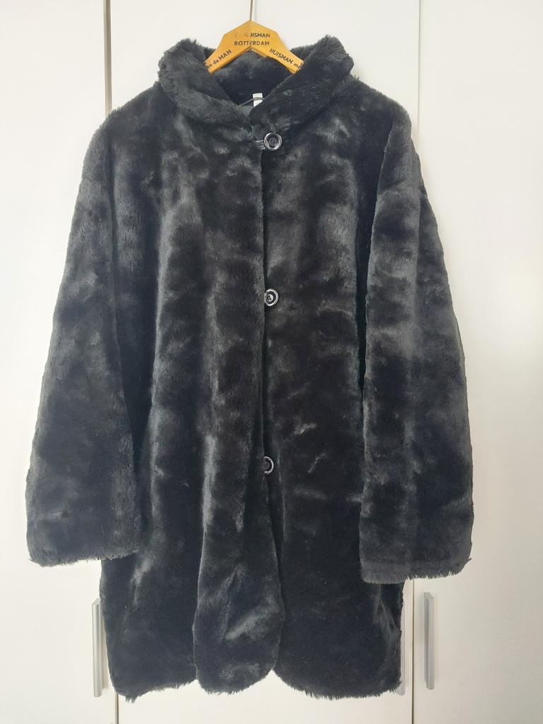 Bontjas zwart nepbont, Kleding | Dames, Jassen | Winter, Maat 38/40 (M), Zwart, Today, Ophalen of Verzenden