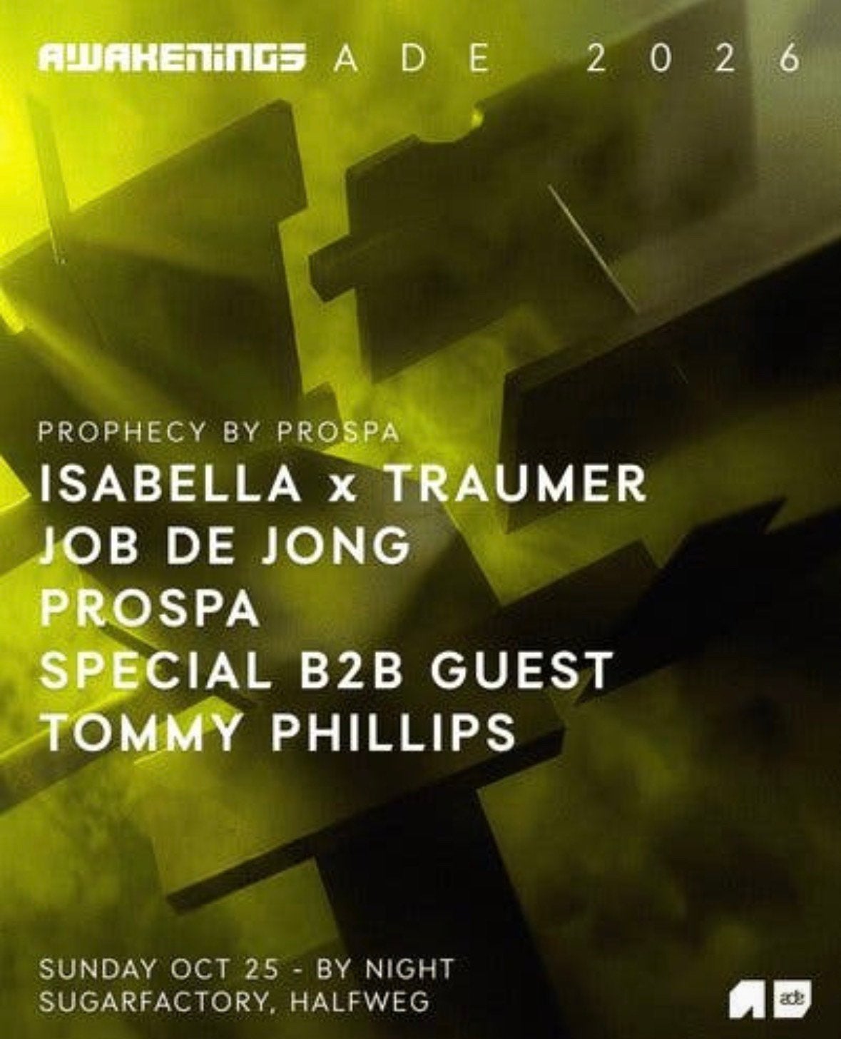 3x ADE prospa tickets, Tickets en Kaartjes, Eén persoon