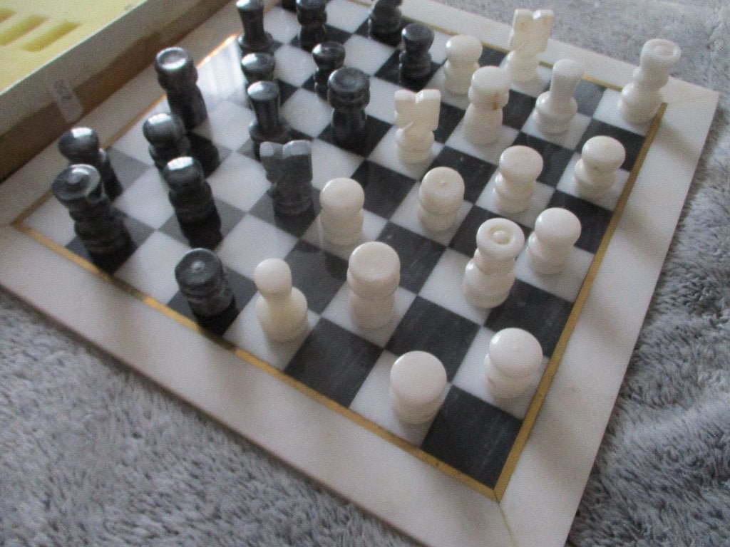 Vintage Marmeren Schaakspel,v.a 45,00e, Een of twee spelers, Ophalen of Verzenden, Gebruikt