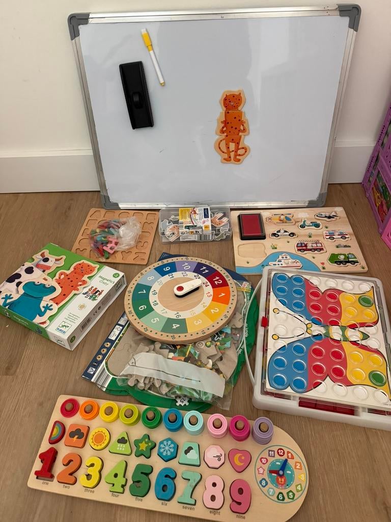 Educatief speelgoed pakket: Puzzels, bord en meer!, Ophalen of Verzenden, Gebruikt, Puzzelen