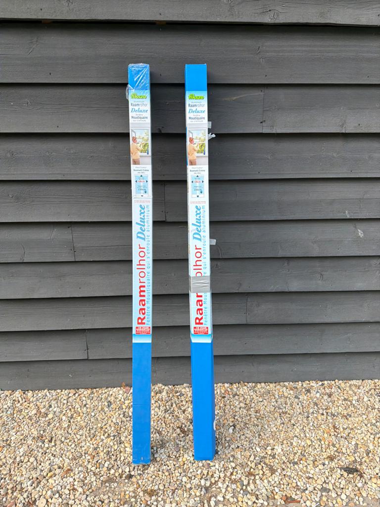 2x Fikszo Aluminium Raamrolhor Deluxe Roomwit 68x150cm, Ophalen, Minder dan 80 cm, Hordeur, Minder dan 200 cm