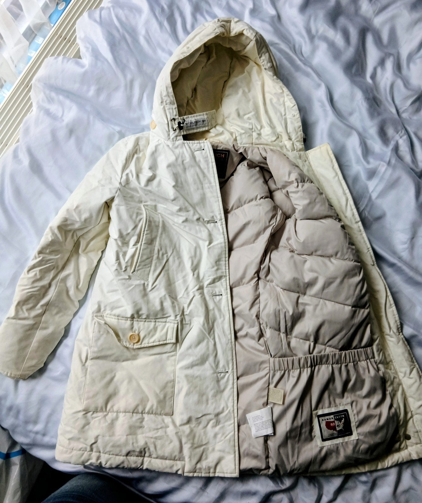 Nieuwe Woolrich Dames Winterjas - Crème/Wit - Maat S, Wit, Nieuw, Ophalen of Verzenden, Woolrich