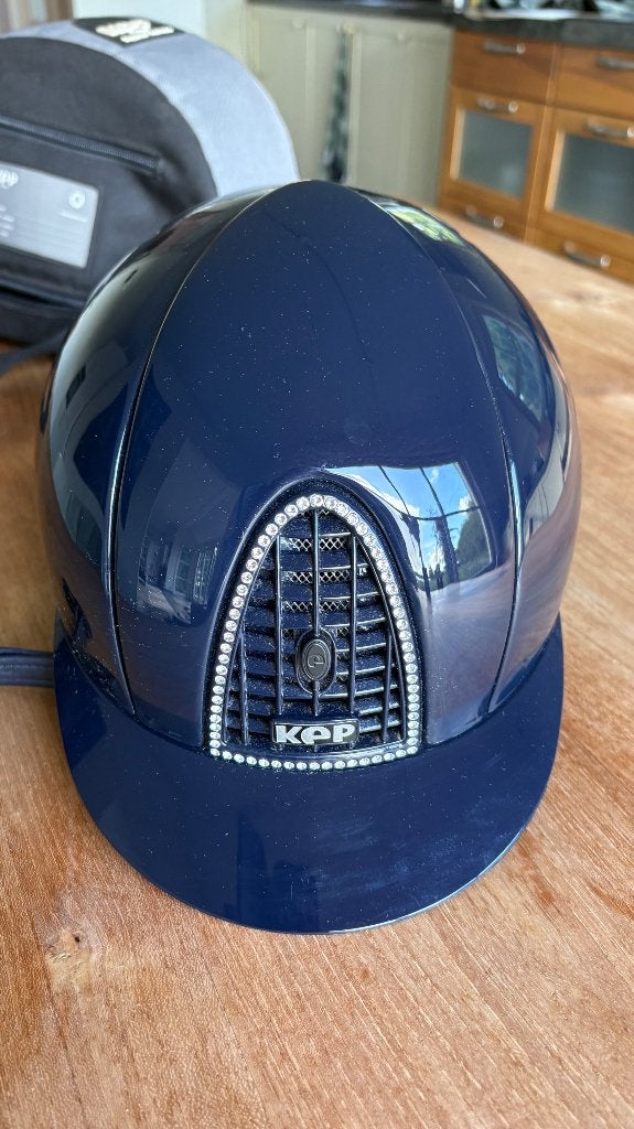 Kep Italia Cromo shine donkerblauw maat M liner maat 58, Dieren en Toebehoren, Blauw, Kep Italia, Dressuur, Sierdetails