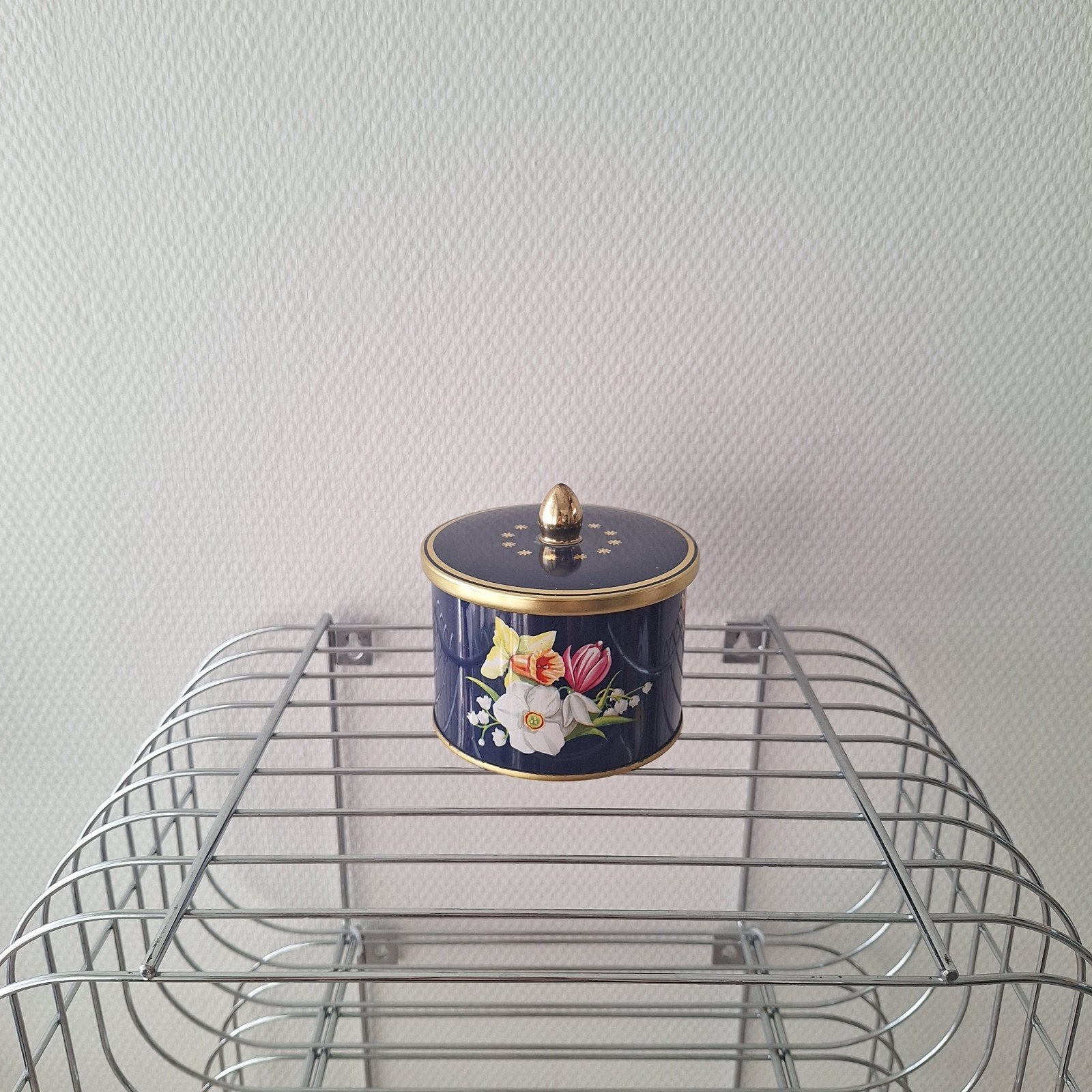 Vintage metalen rond bloemen vlinder blikje Côte d'Or, Ophalen of Verzenden, Zo goed als nieuw