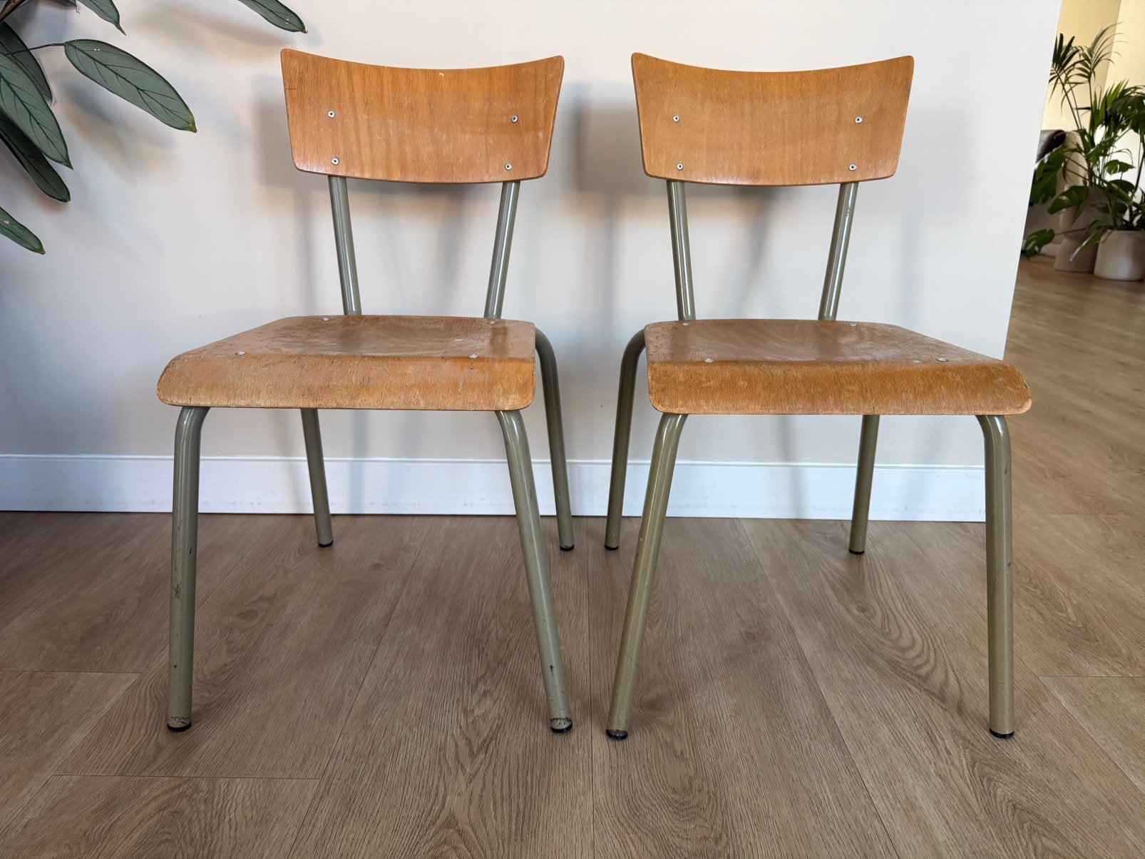 Set van 2 vintage Tubax schoolstoelen (origineel uit 1975!), Huis en Inrichting, Ophalen, Gebruikt, Twee, Overige kleuren