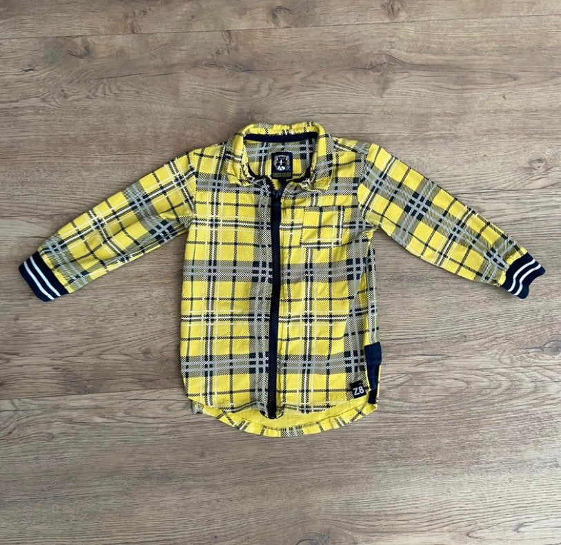 Z8 Geruit jongens vest geel zwart met rits Maat 86, Kinderen en Baby's, Babykleding | Maat 86, Ophalen of Verzenden, Zo goed als nieuw