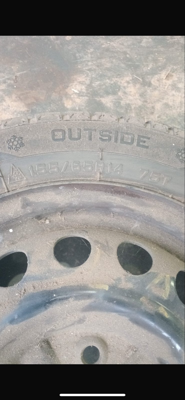 Winterbanden met velgen 165/65R14, Ophalen of Verzenden, Gebruikt