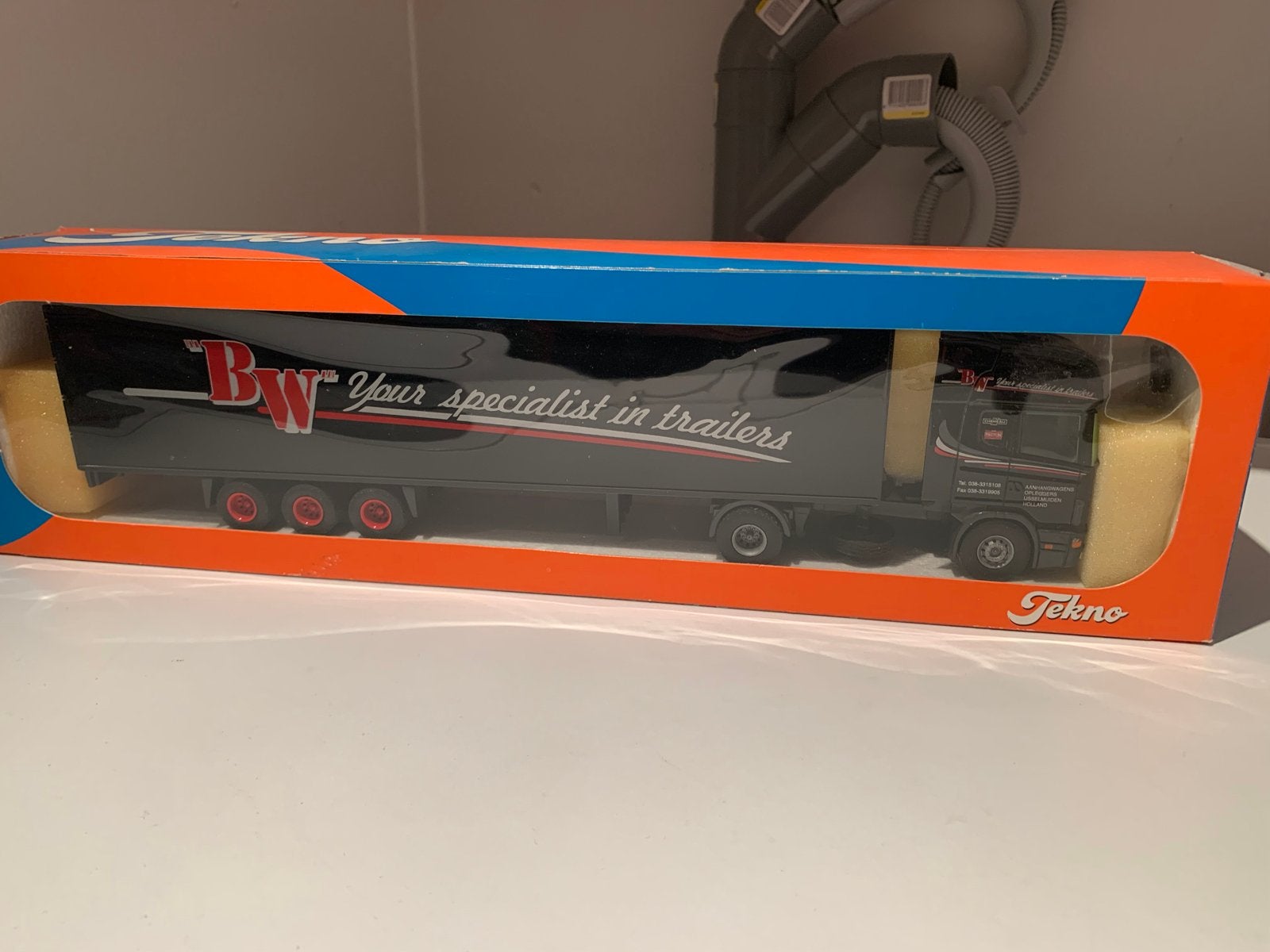Tekno Scania BW "Your specialist in trailers" model, Ophalen of Verzenden, Zo goed als nieuw, Overige merken