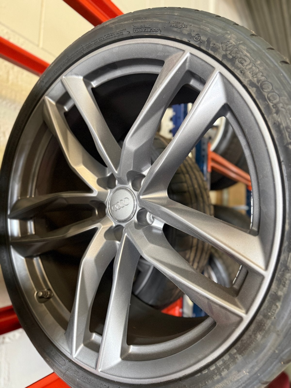 Originele Audi RS6 C7 21 inch velgen | 285/30R21 Hankook, Auto-onderdelen, Banden en Velgen, Ophalen, Gebruikt, 285 mm, Banden en Velgen