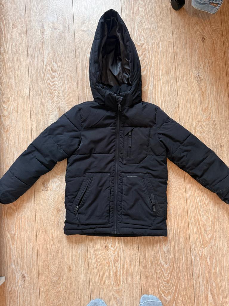 Jack & Jones jongens winterjas zwart maat 128, Ophalen of Verzenden, Gebruikt, Jongen