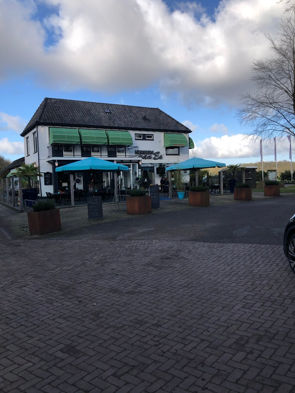 Blauw parasoldoek - past niet bij groene markiezen, Tuin en Terras, Parasols, Ophalen of Verzenden, Gebruikt, Overige typen