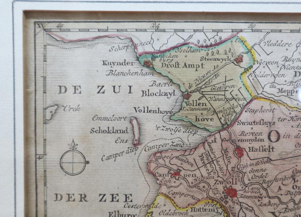 Antieke kaart / gravure Overijssel 1785, Ophalen of Verzenden, Gravure, 1700 - 1799