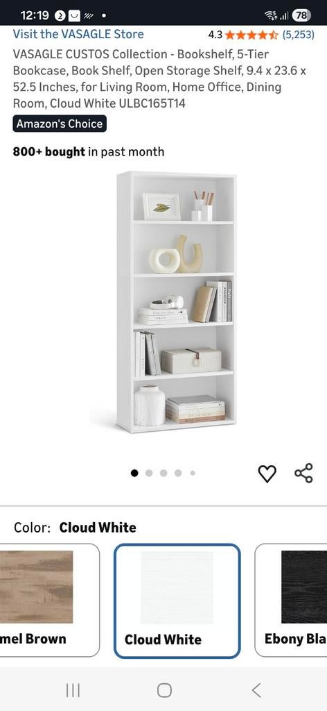 Witte Boekenkast Nieuw in Doos - Zie Foto 2 voor Maten, Ophalen of Verzenden