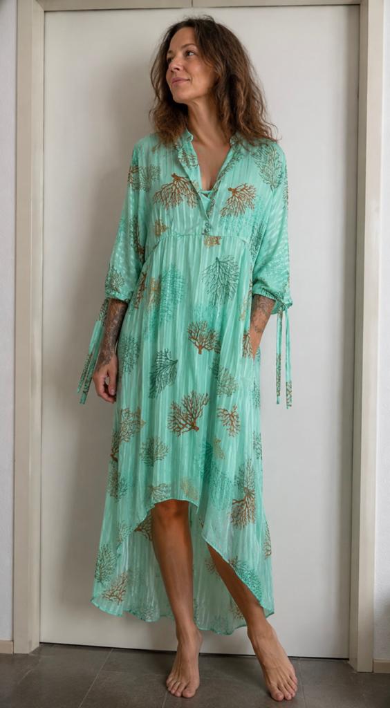 Nieuw Massimo Dutti luxe mintgroene beach jurk Ibiza resort, Maat 42/44 (L), Nieuw, Ophalen of Verzenden, Onder de knie