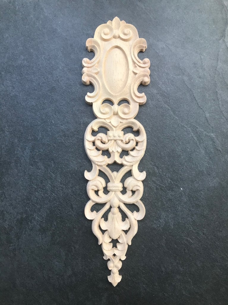 Brocant houtsnijwerk ornament langwerpig 35 cm, Brocante, Nieuw, Ophalen of Verzenden, https://verburgtvintage.nl/#contact