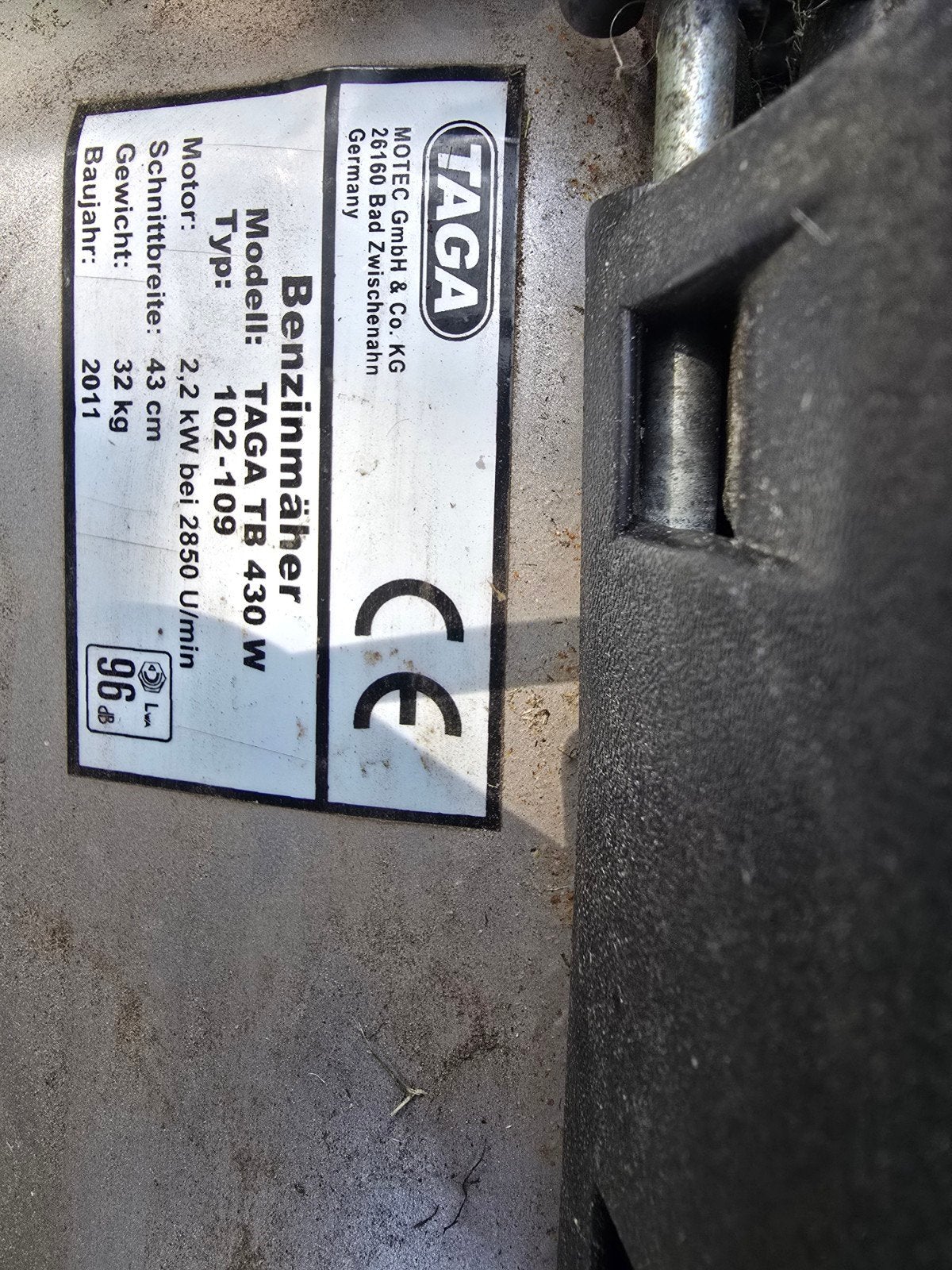 Taga Benzine Grasmaaier TB 430 W - 43 cm Maaibreedte, Ophalen, Cirkelmaaier, Gebruikt, 40 t/m 49 cm