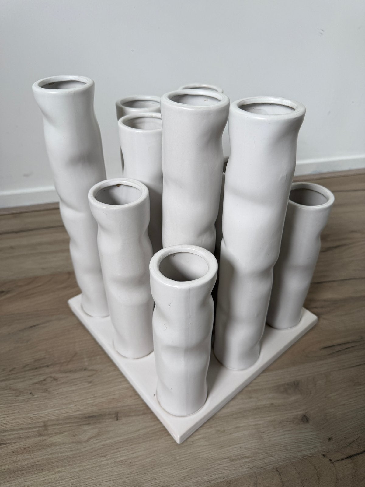 Grote Casablanca design vaas keramiek 28x28 35H, Ophalen, Wit, 35 cm, Zo goed als nieuw
