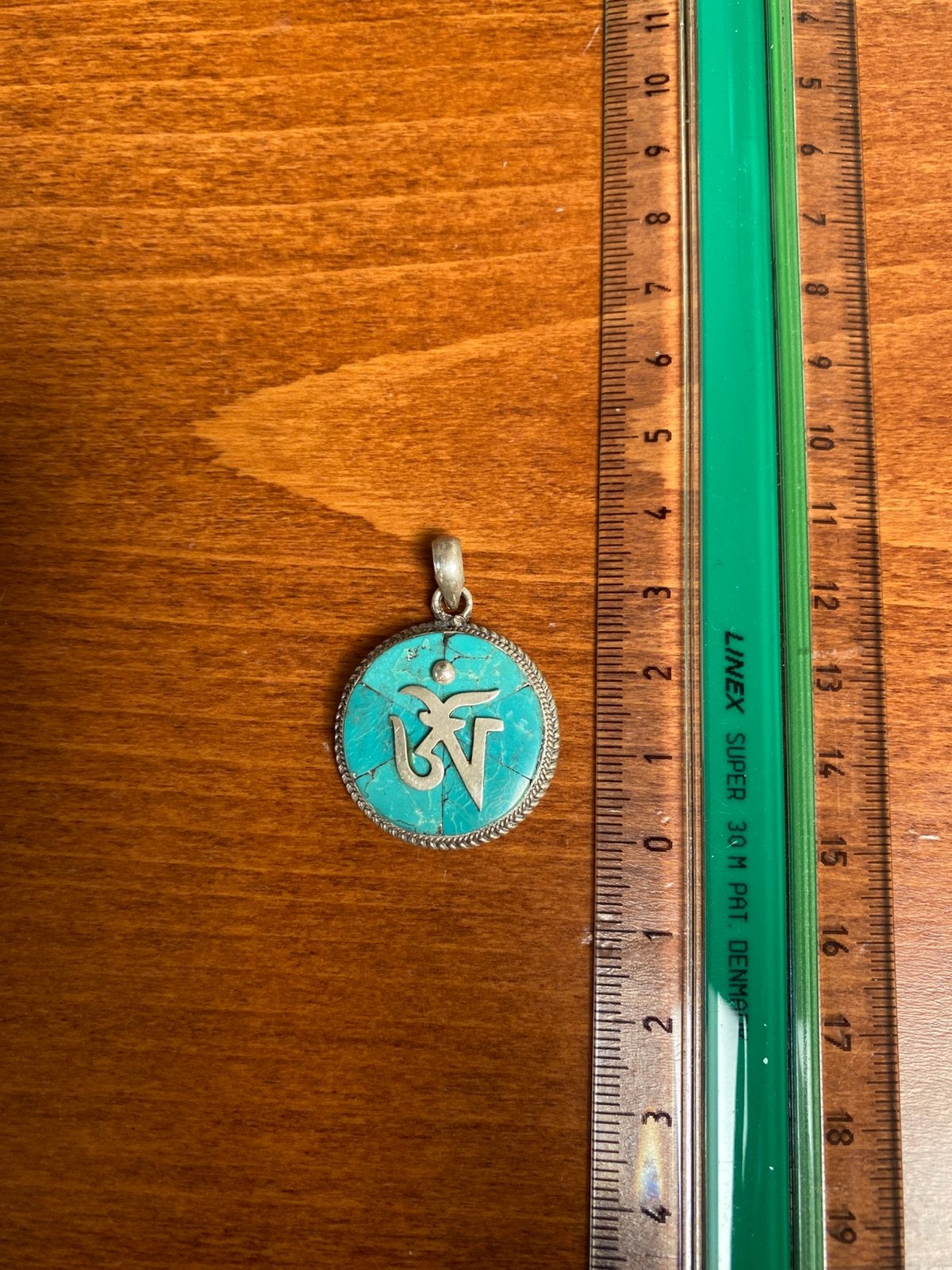 Hanger zilver met turquoise en ohm teken, Ophalen of Verzenden, Zilver