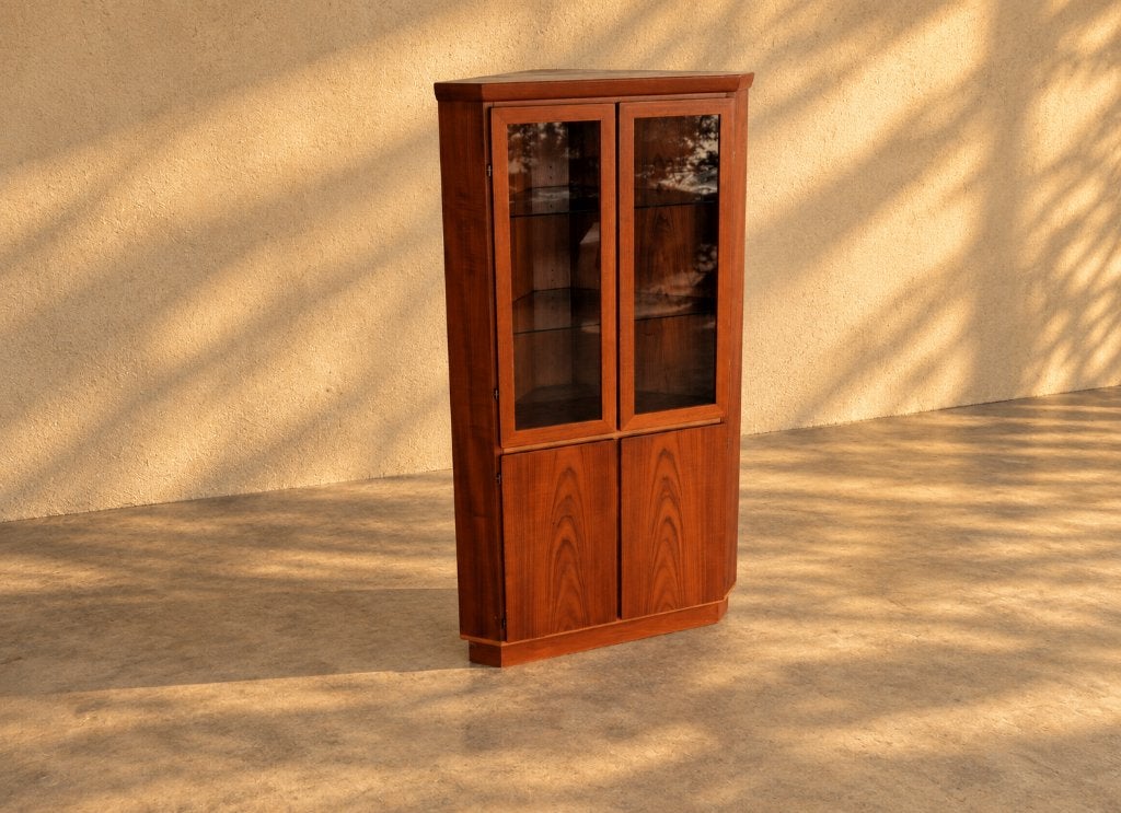 vintage wandkast | hoekkast | buffetkast, ., Ophalen of Verzenden, Teakhout, 150 tot 200 cm